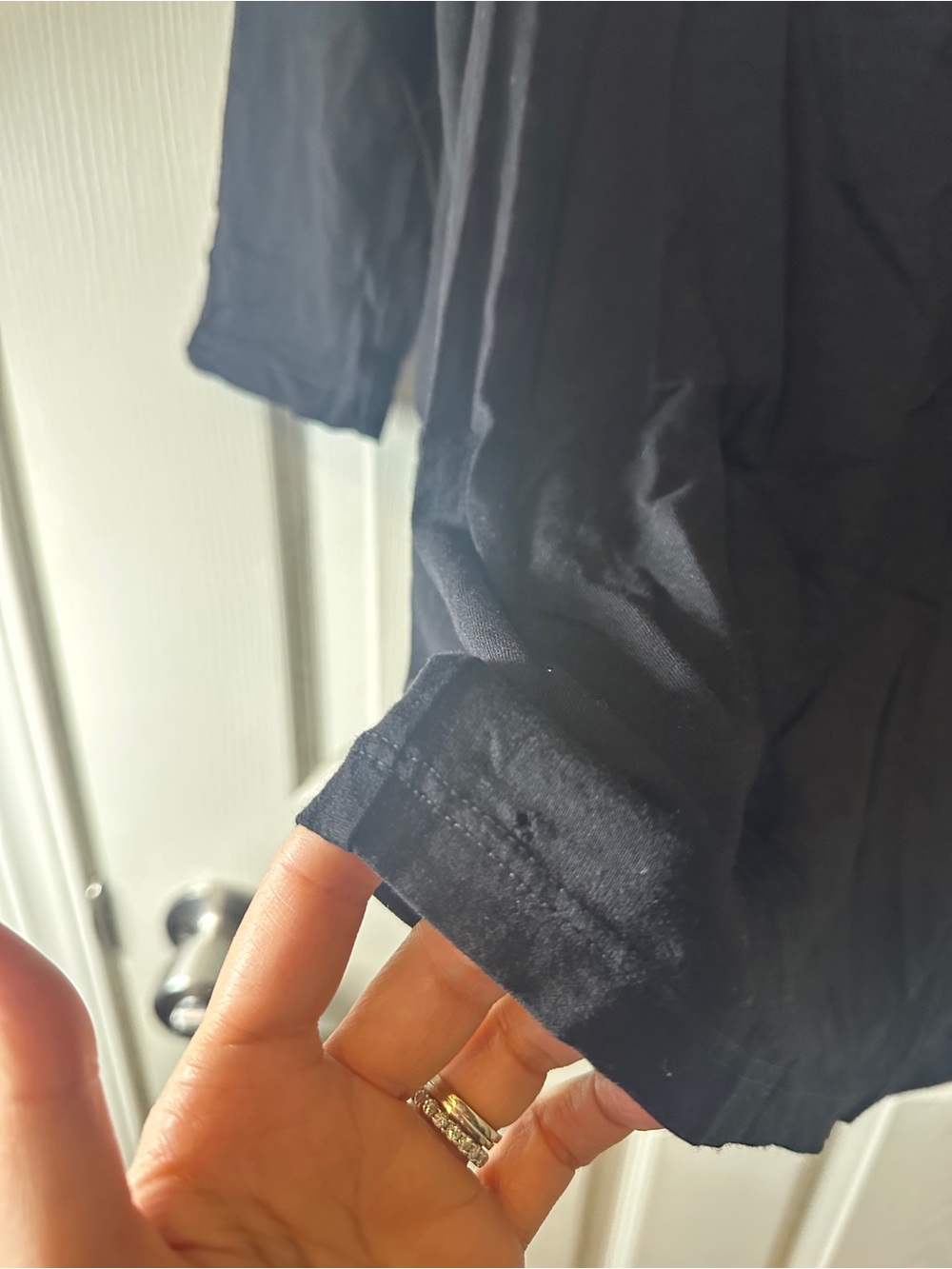 Carbon38 Black Scoop Neck Short Sleeve Top with flaw - Picture 8 of 8